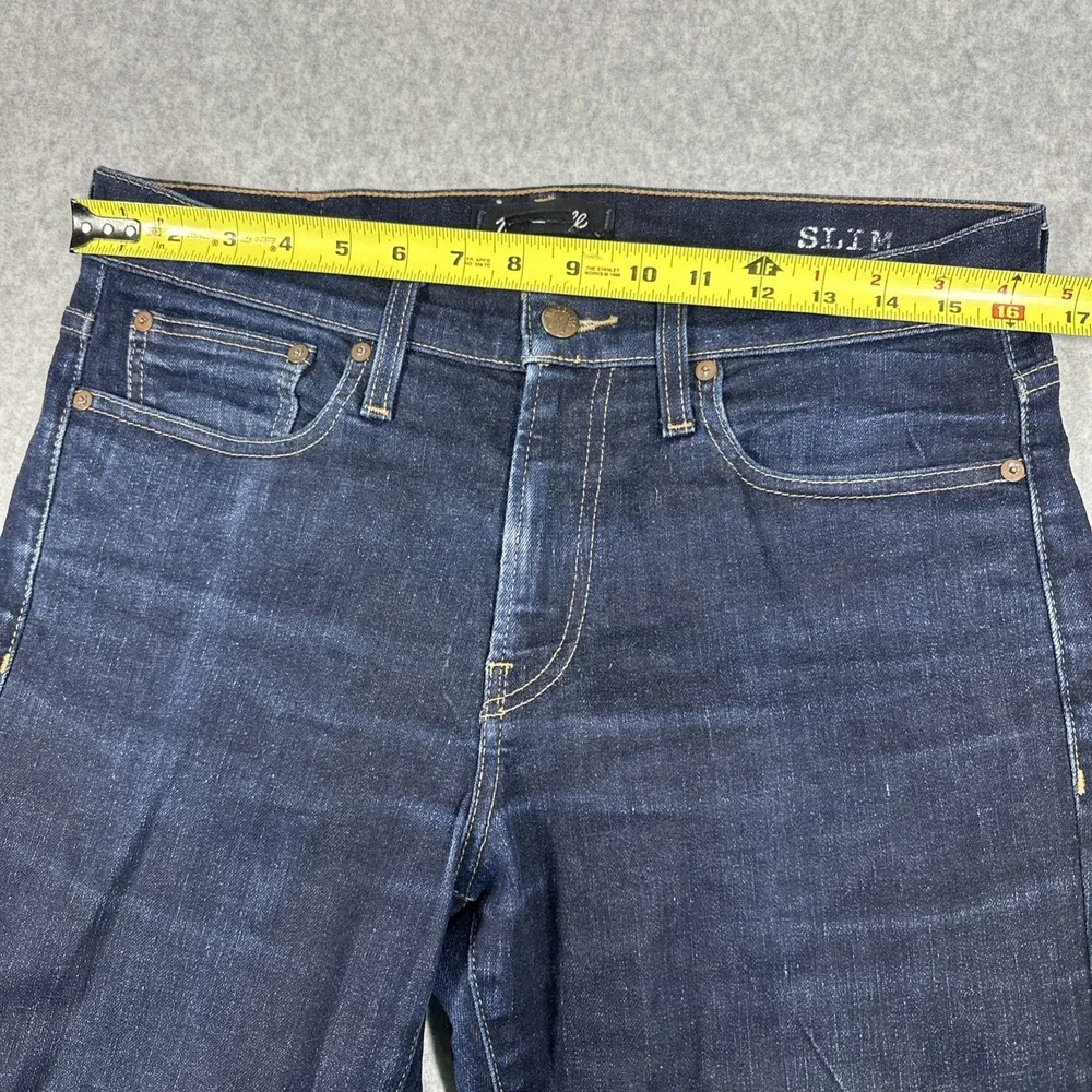 Madewell Men's Slim Fit Dark Wash Jeans Size 32x34 Fade Whiskering Stretch J9527